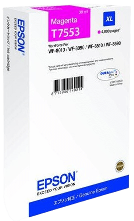 Epson T7553 XL magenta original blækpatron 39 ml. (C13T755340)
