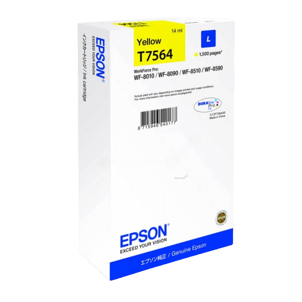 Epson T7564 gul original blækpatron 14 ml. (C13T756440)