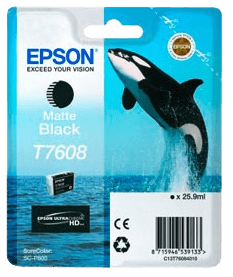 Epson T7608 mat sort original blækpatron 25,9 ml. (C13T76084010)