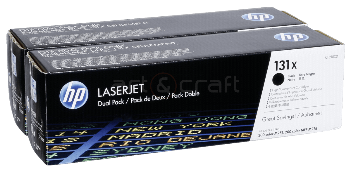 HP 131X twin pack sort original toner 4800 sider (CF210XD)