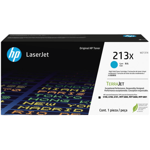 HP 213X XL cyan original toner 6000 sider (W2131X)