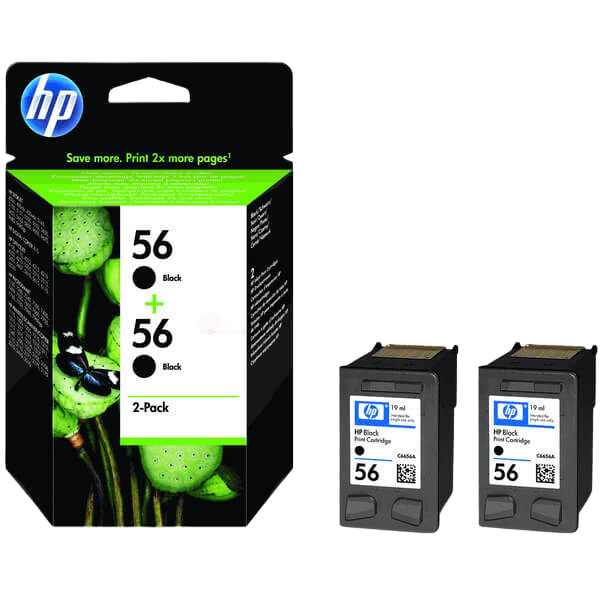 HP 56 XL twin pack sort original blækpatron 38 ml. (C9502AE)