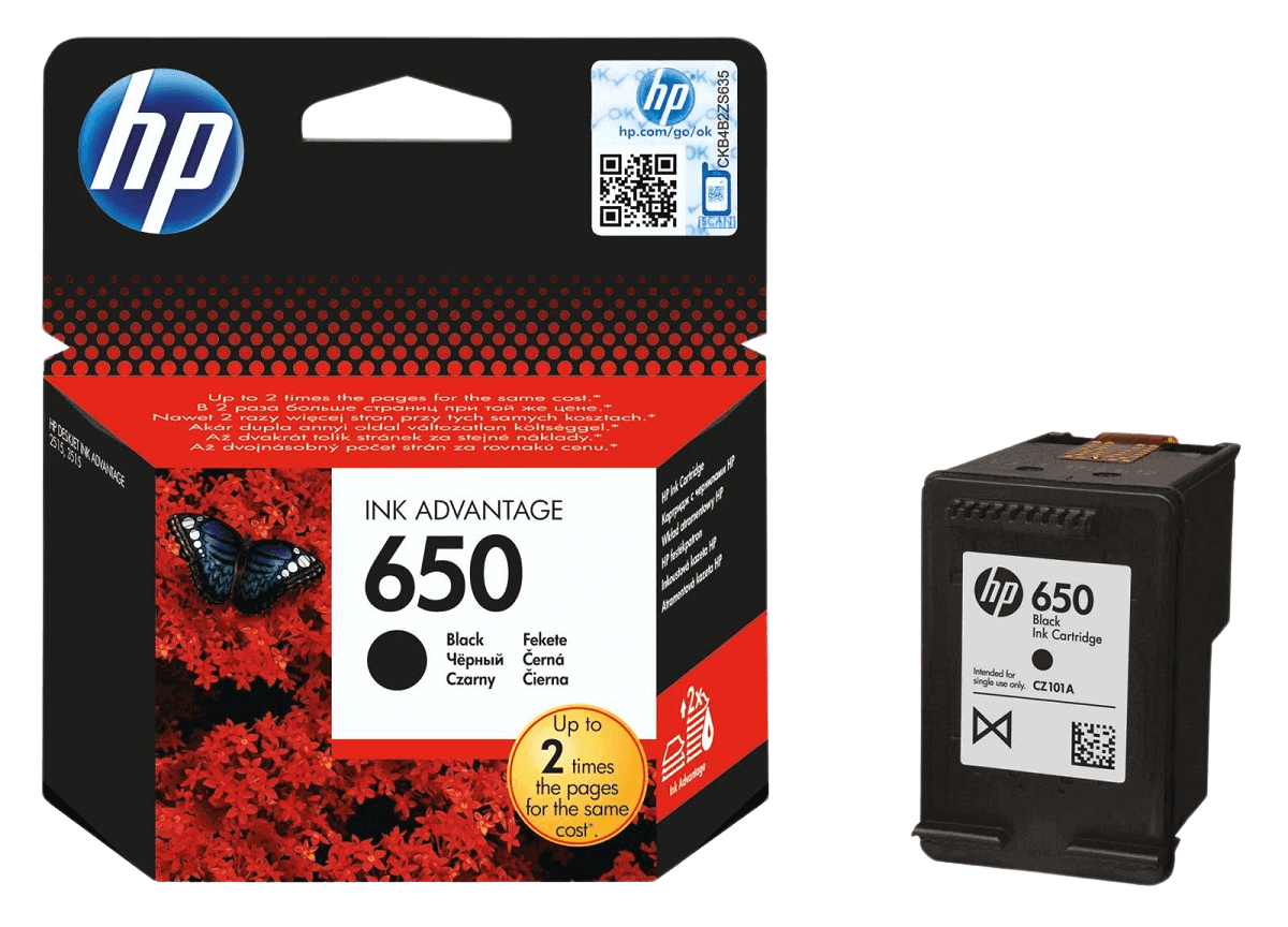 HP 650 sort original blækpatron 360 sider (CZ101AE)
