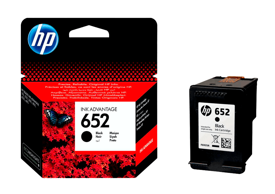 HP 652 sort original blækpatron 360 sider (F6V25AE)