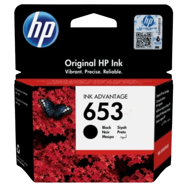 HP 653 sort original blækpatron 6 ml. (3YM75AE)