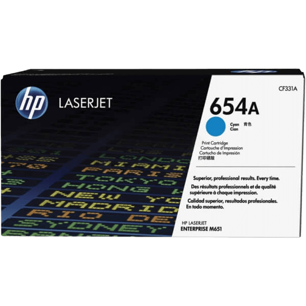 HP 654A cyan original toner 15000 sider (CF331A)