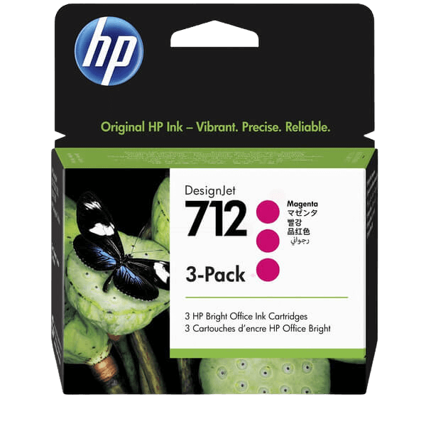 HP 712 Triple pack magenta original blækpatron 3 x 29 ml. (3ED78A)