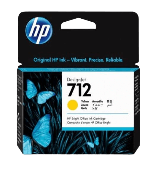 HP 712 gul original blækpatron 29 ml. (3ED69A)