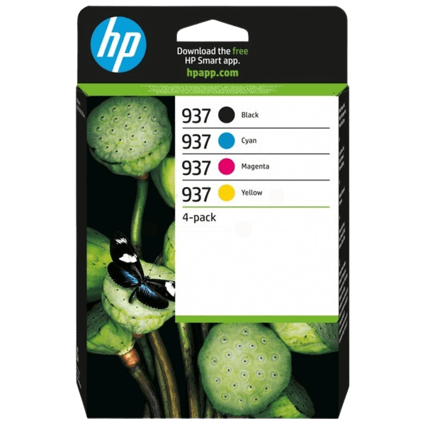 HP 937 CMYK original multipack 1450 + 3x800 sider (6C400NE)
