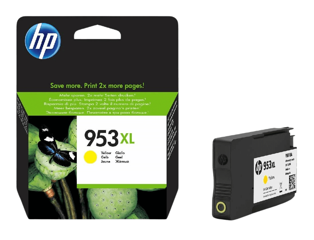 HP 953 XL gul original blækpatron 1450 sider (F6U18AE)